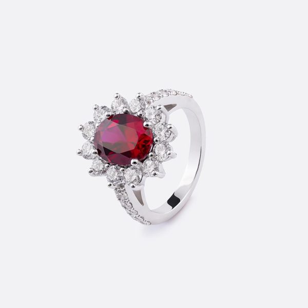 Ruby and Diamond Ring 18K White Gold  | 1.7 CT
