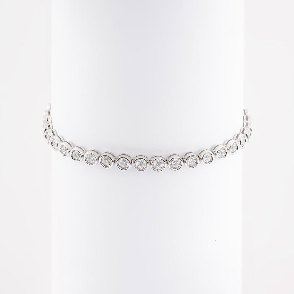 Circle tennis bracelet 18K White Gold | 3.8CT