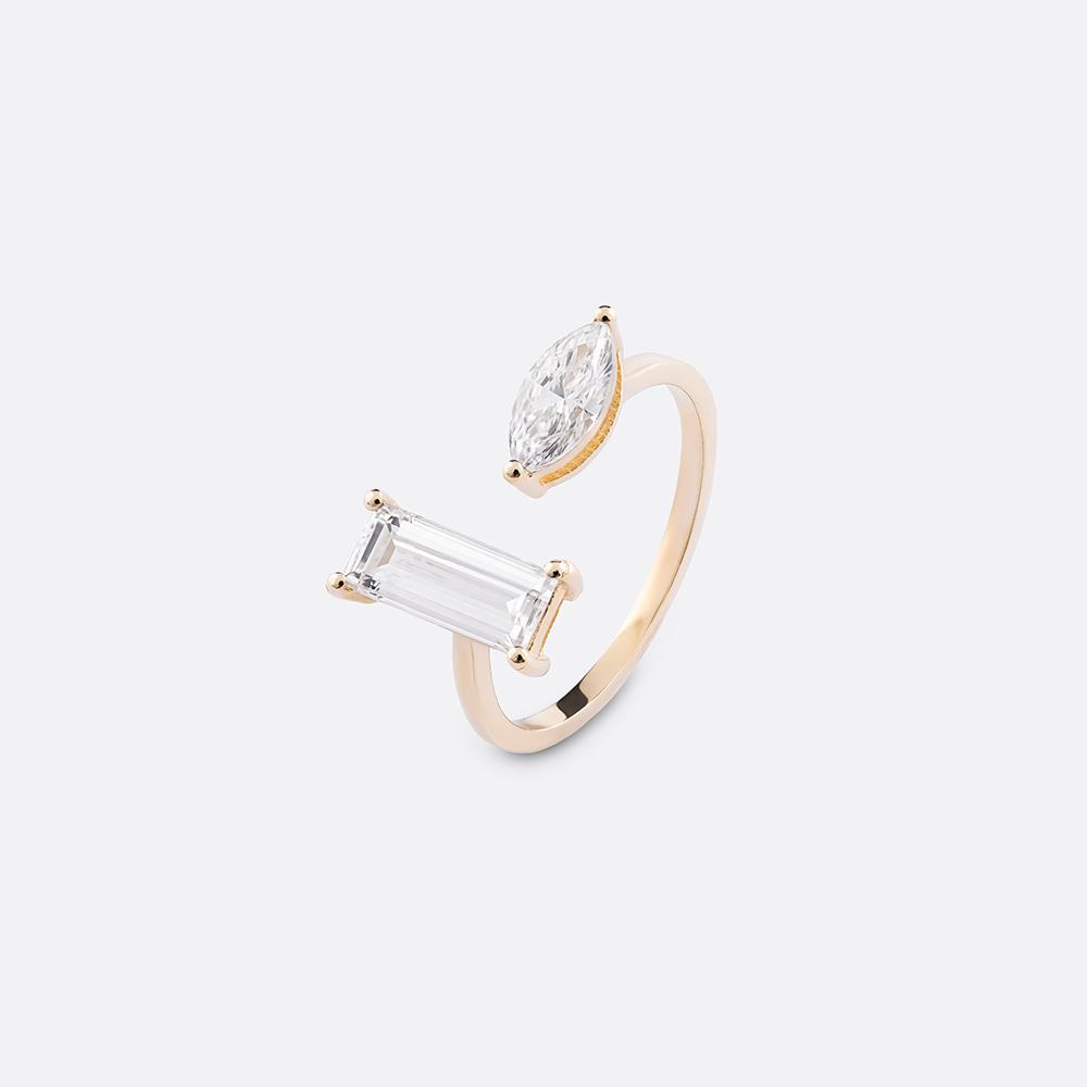 Baguette and Marquise Diamond Ring 18K Yellow Gold | 1.56CT