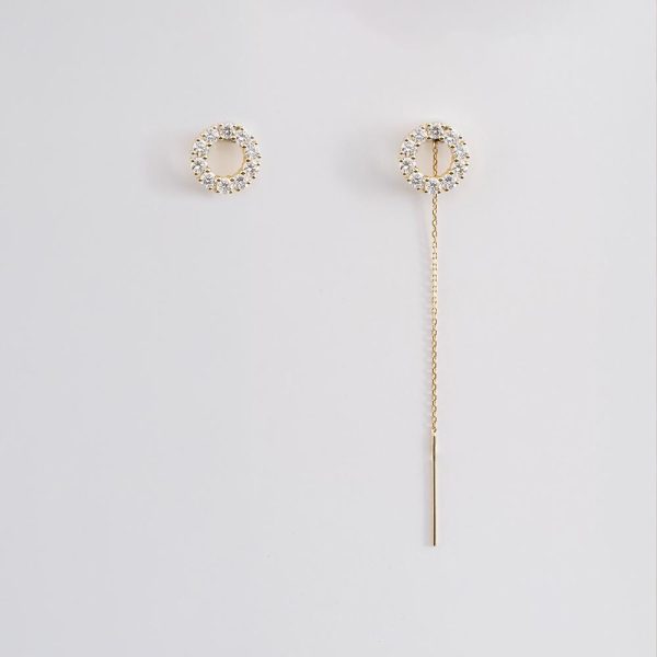 Circle diamond earrings 18K Yellow Gold | 2CT
