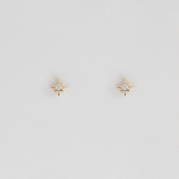 Star earrings 18K Yellow Gold | 0.2CT