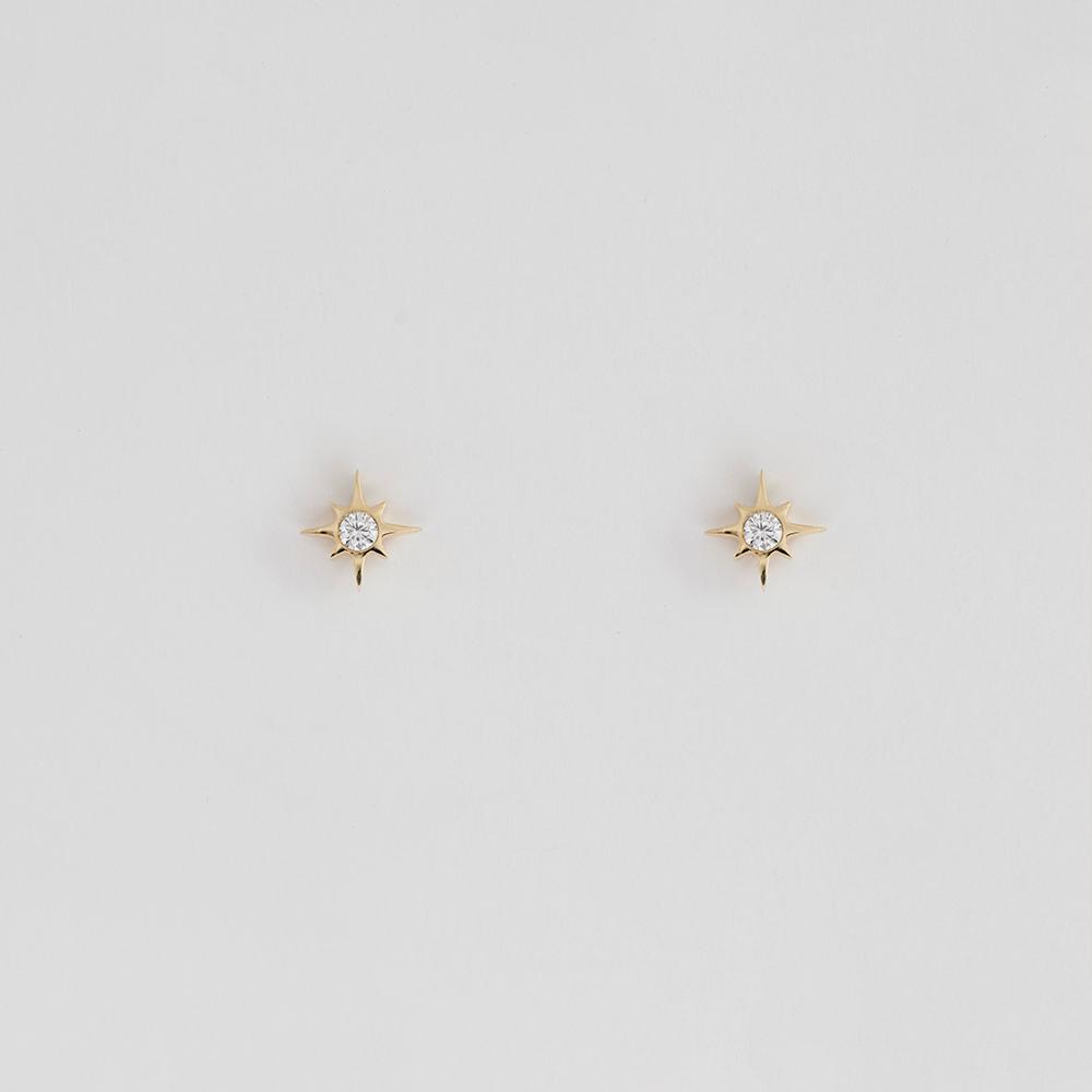 Star earrings 18K Yellow Gold | 0.2CT