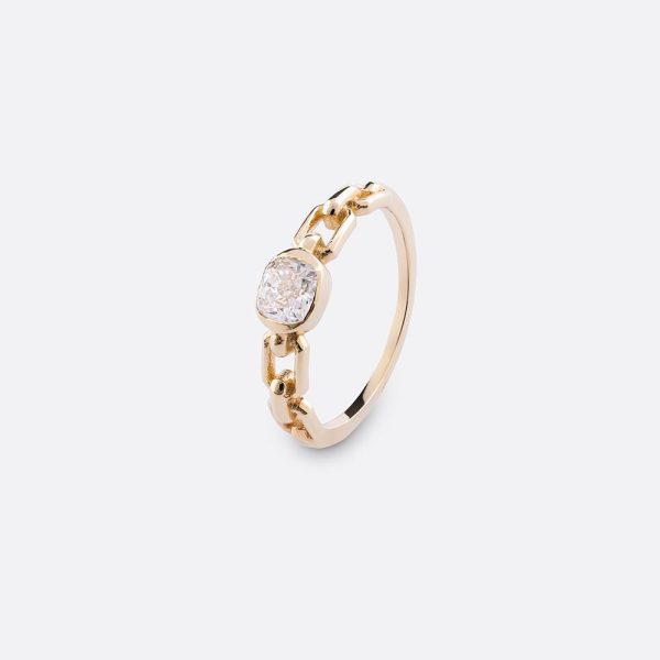 Cushion Solitaire ring 18K Yellow Gold | 0.5 CT