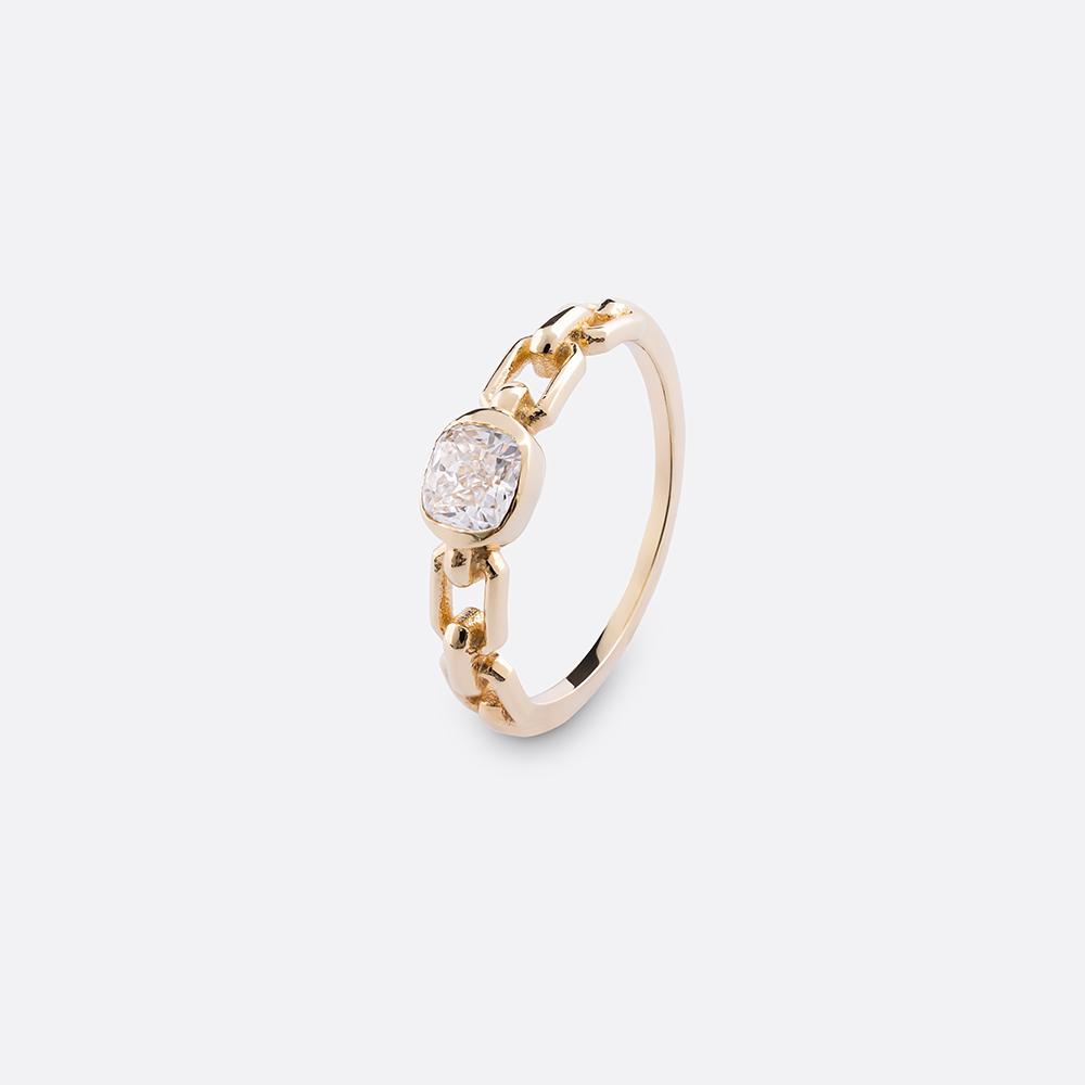 Cushion Solitaire ring 18K Yellow Gold | 0.5 CT
