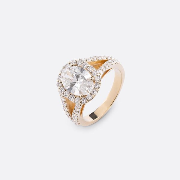 Oval ring 18K Yellow Gold | 2.95 CT