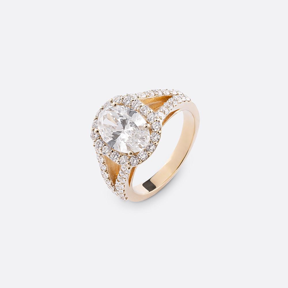 Oval ring 18K Yellow Gold | 2.95 CT