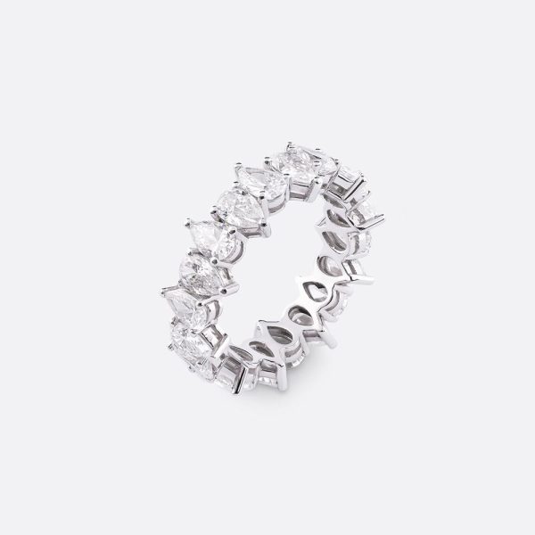 Pear diamond alliance ring 18K White Gold | 4CT