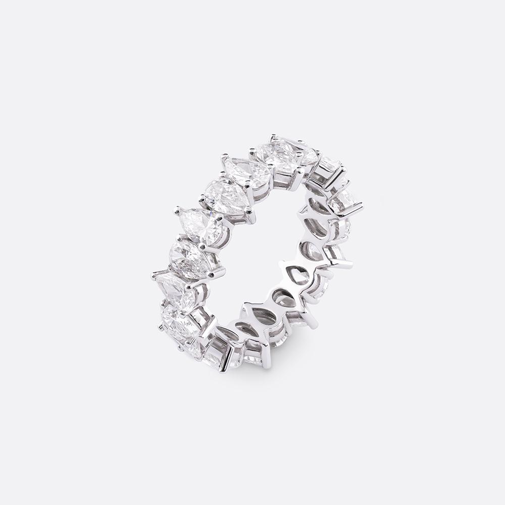 Pear diamond alliance ring 18K White Gold | 4CT