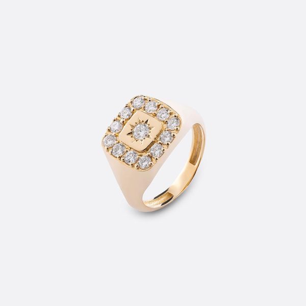 Square diamond ring 18K Yellow Gold | 0.7CT