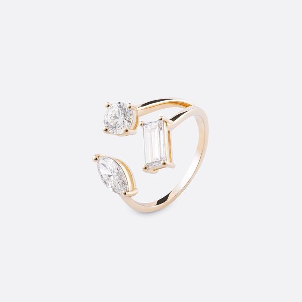 Three different diamond cuts ring 18K Yellow Gold | 1.5CT