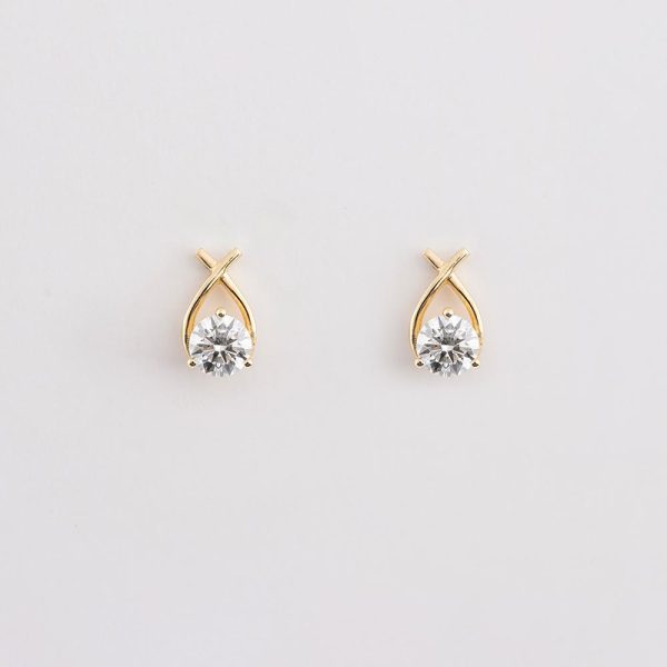 Round Designed Diamond Earrings 18K Gold | 2.06CT