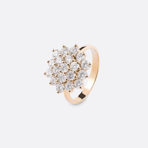 Flower Diamond Ring  18K Yellow Gold | 1.9CT