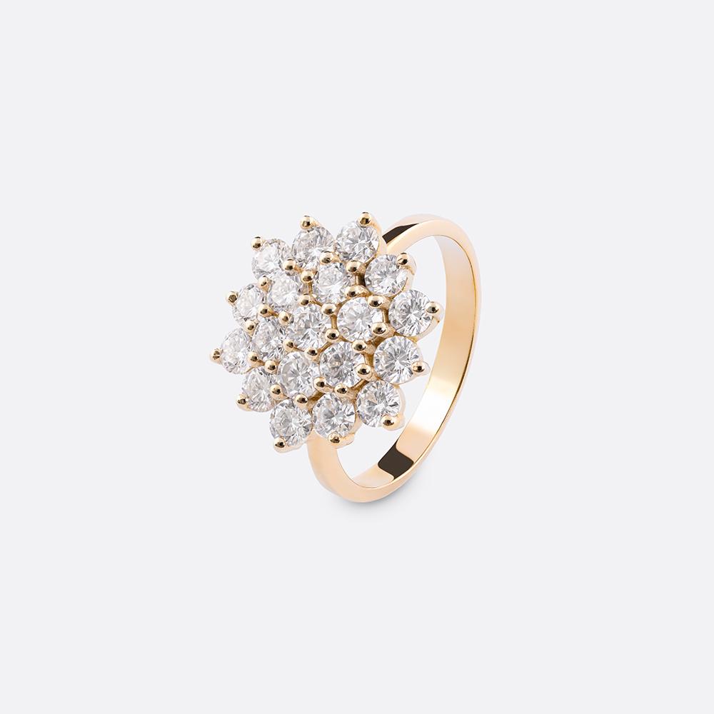 Flower Diamond Ring 18K Yellow Gold | 1.9CT