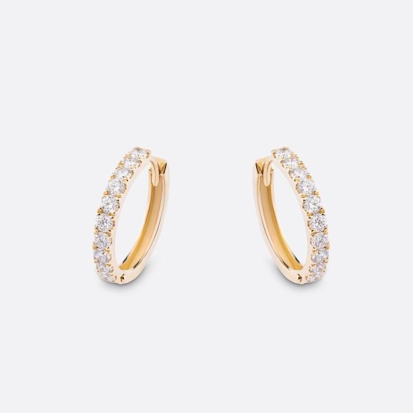 Hoops diamond earrings 18K Yellow Gold | 1CT