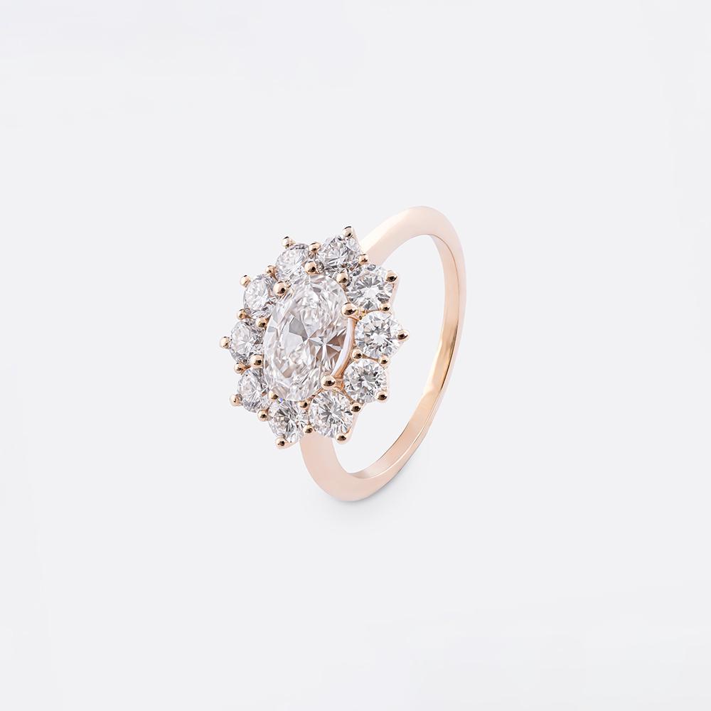 Oval Diamond Ring 18K Rose Gold | 2.5 CT