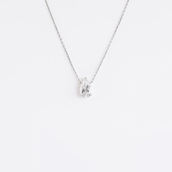 Diamond Pear Necklace 18K White Gold | 3.0 CT