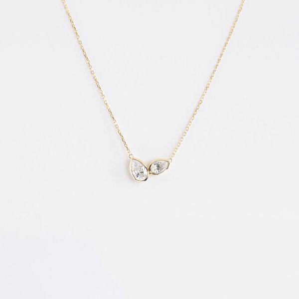 Double Pear Diamond Necklace 18KT Yellow Gold | 2.0 CT