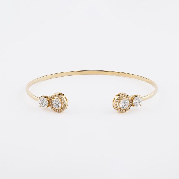 Diamond Bangle Bracelet 18K Yellow Gold | 2.0 CT