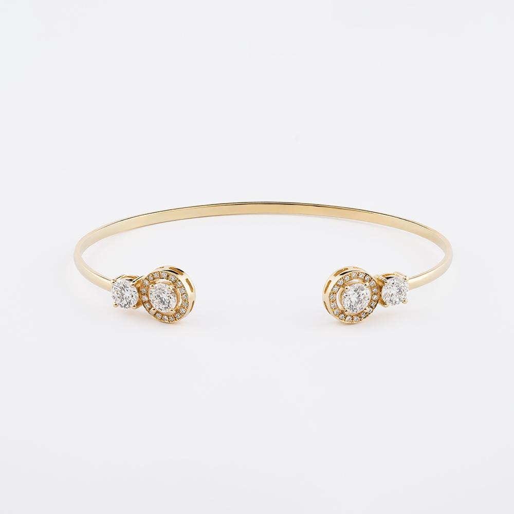 Diamond Bangle Bracelet 18K Yellow Gold | 2.0 CT