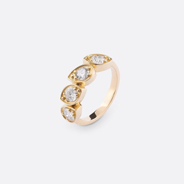 Diamond Separate Studs Ring 18K Yellow Gold | 1.0 CT
