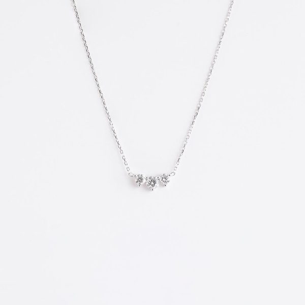 Diamond Three-Stud Pendant 18K White Gold | 1.1 CT