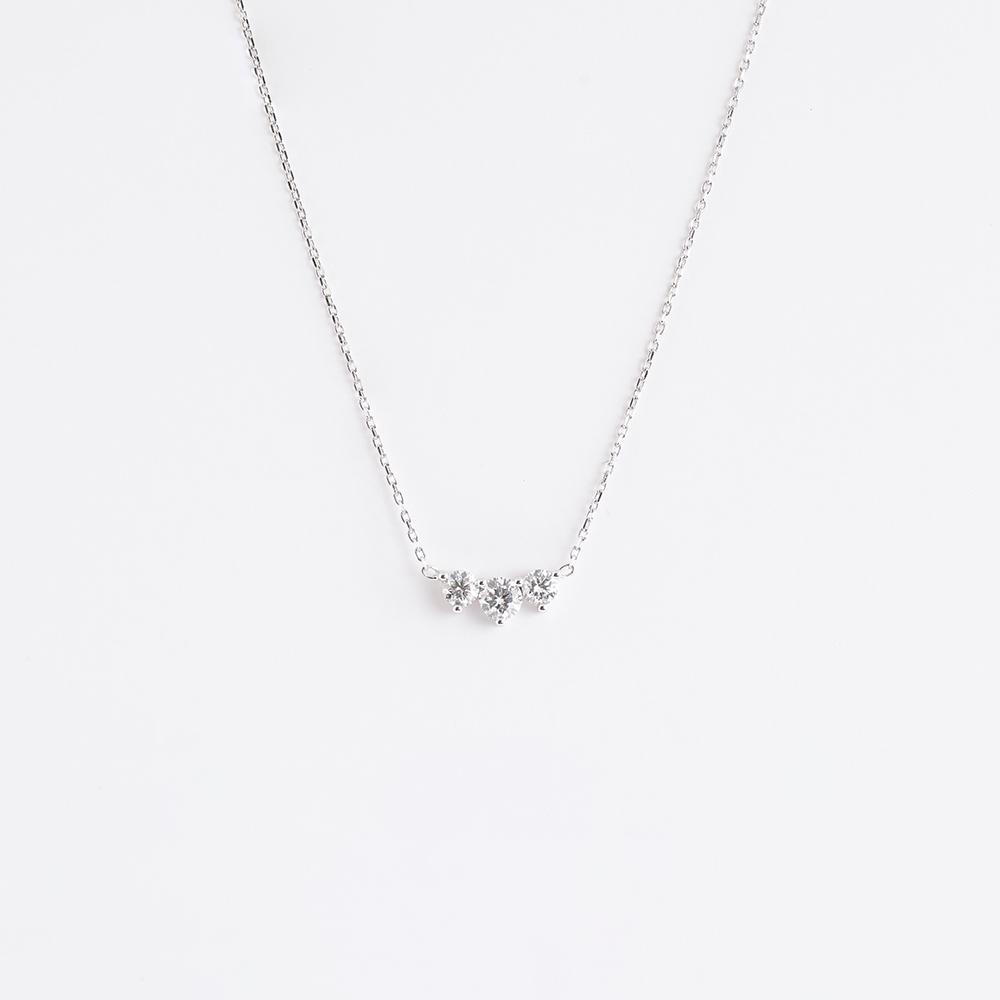 Diamond Three-Stud Pendant 18K White Gold | 1.1 CT