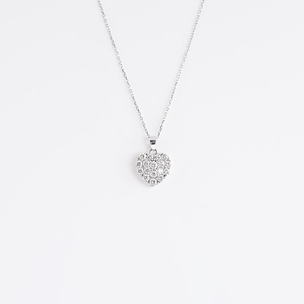 Brilliant Diamond Heart Pendant 18KT White Gold | 1.87 CT
