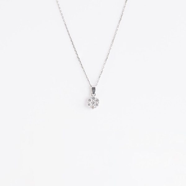 Diamond Flower Pendant 18KT White Gold | 0.77 CT