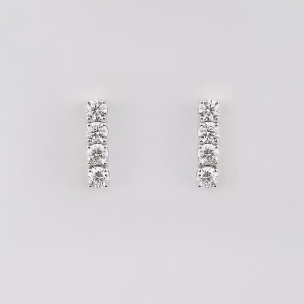 Diamond Drop Earrings 18K White Gold | 4.0 CT