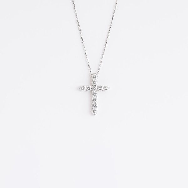 Diamond Cross Pendant 18KT White Gold | 2.2 CT