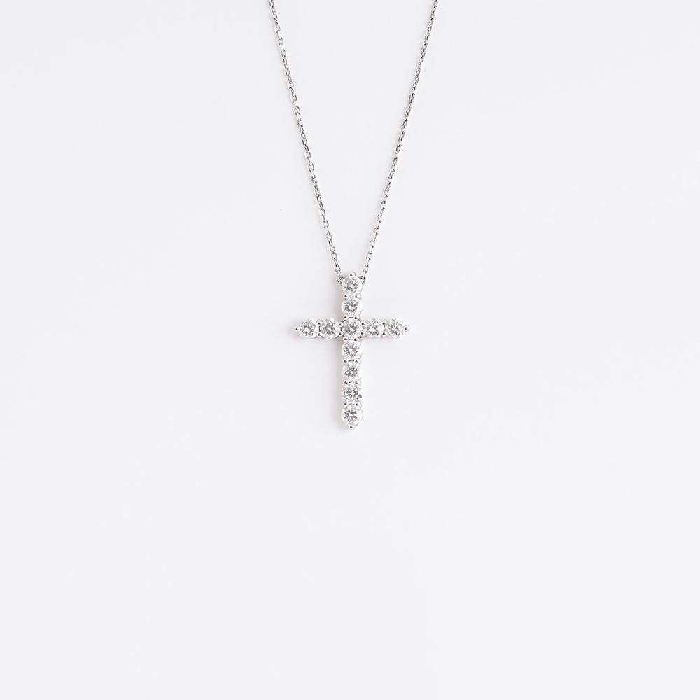 Diamond Cross Pendant 18KT White Gold | 2.2 CT