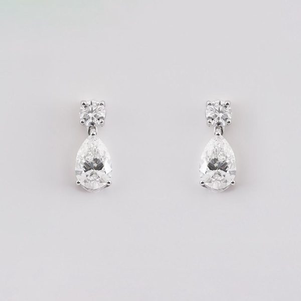 Pear Studs Diamond Earrings | 18K Gold | 5CT