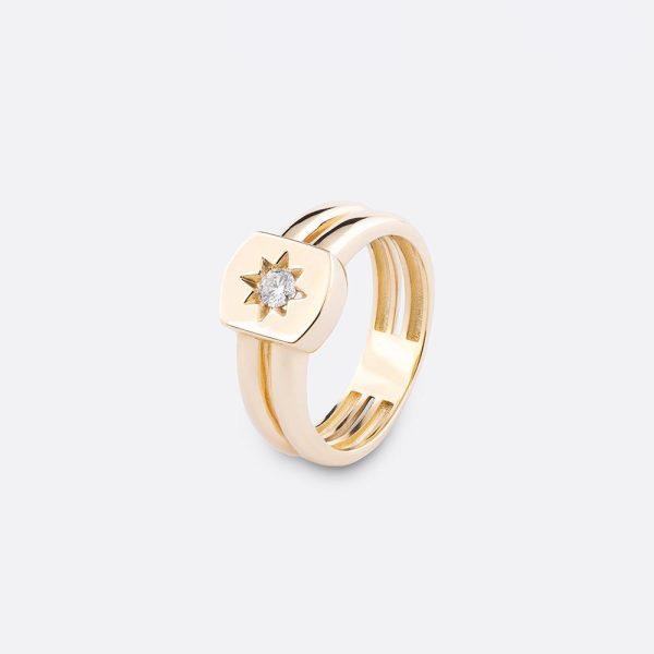Star ring 18 K | 0.1 CT