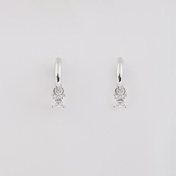 Princess diamond earring 18 K | 2.02CT