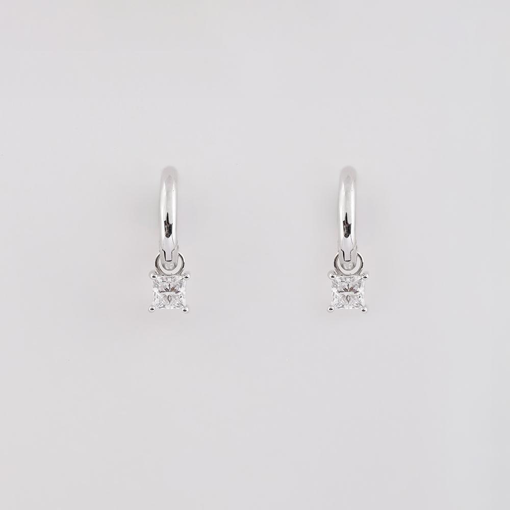 Princess diamond earring 18 K | 2.02CT
