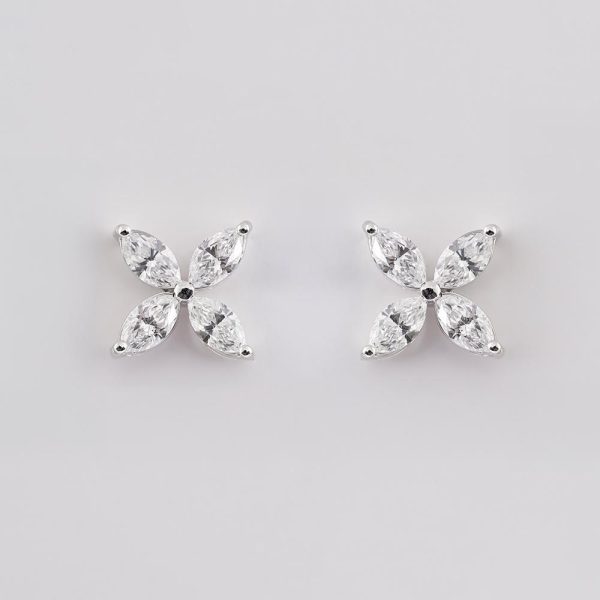 Marquise diamond earring 18 K | 2.4CT