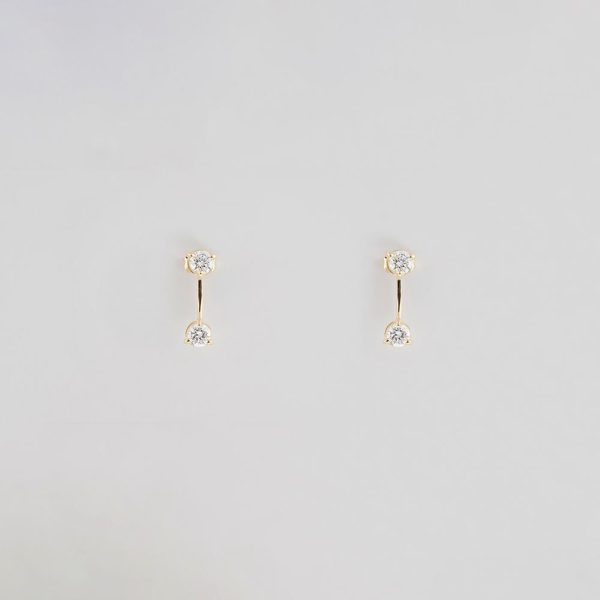 Double diamond earrings 18 K   1.2CT 