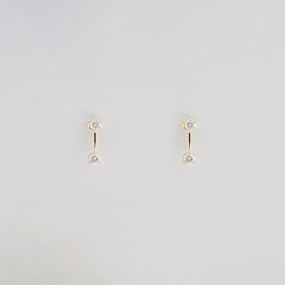 Double diamond earrings 18 K 1.2CT